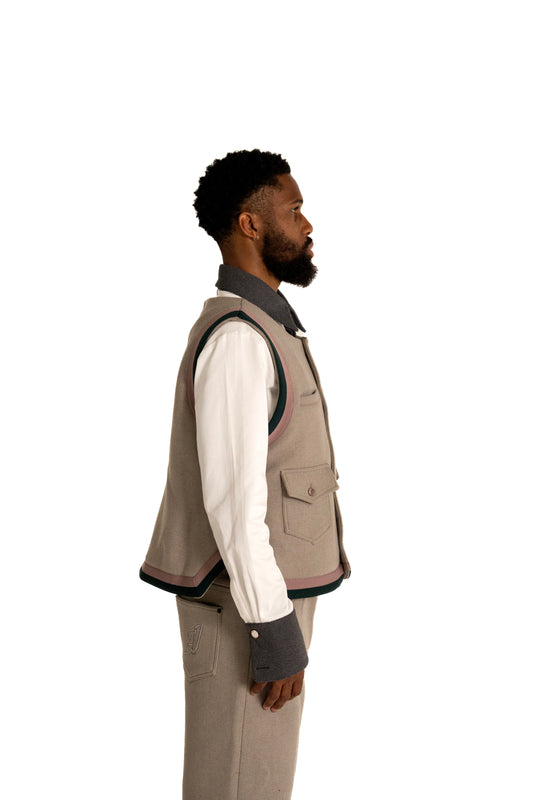 Eternal Autumn Double Striped Sweater Vest (Made-to-Order)