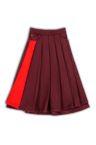 Crimson American Prep Pleated Skirt (Made To Order) - Arius Juan