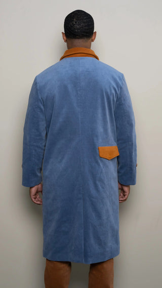 Blue Earthly Trench Coat (Made To Order) - Arius Juan